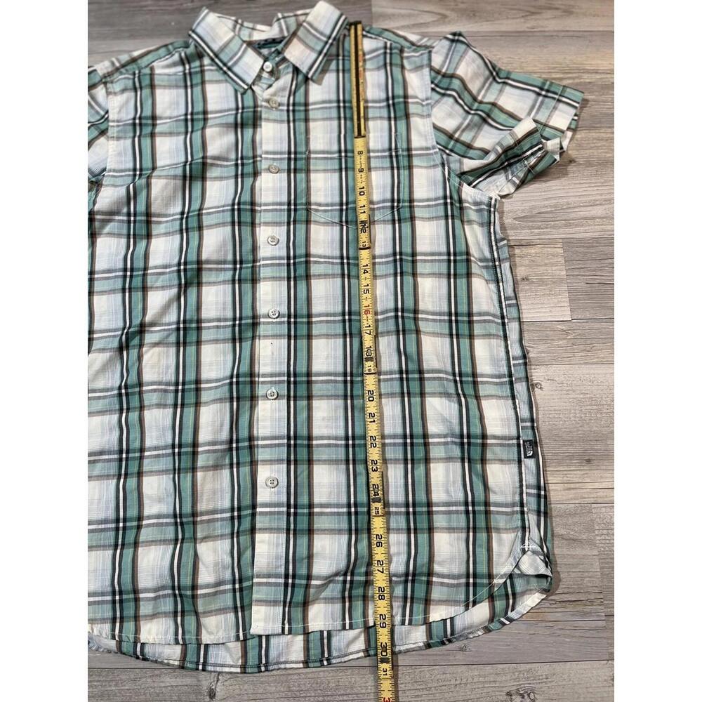 The North Face Button Up Shirt Short Sleeve Plaid Size Large W/ Pocket - Picture 8 of 9
